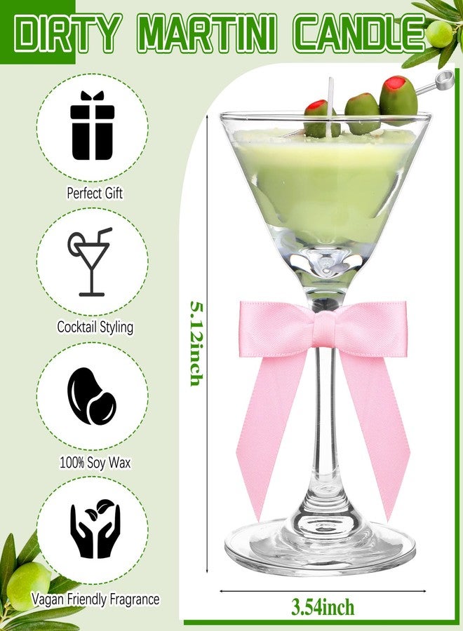 Conelist Dirty Martini Cocktail Candle Gifts for Women Men Funny Scented Candle with Bow, Unique Cocktail Candles Gift for a Tini Bit Older Martini Party Bachelorette Birthday Bridal Shower - Image 2
